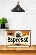 3d Retro Hout Poster Expresso