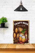 3d Retro Hout Poster Craft Beer