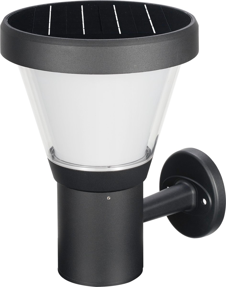Iplux® - Oslo - Solar Tuinverlichting - Warm wit - Wandlamp 31cm