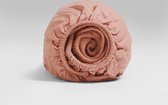 Yumeko hoeslaken gewassen katoen satijn roze 90x210x30  - Biologisch & ecologisch