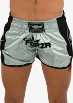 FORZA PREMIUM MUAY THAI SHORTS - JUNIOR - ZWART/ZILVER