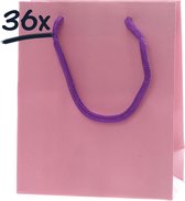 36st stevige draagtassen papier (14x17x7)cm | cadeautasje | zak | gift bag | verpakking | gedraaid koord greep