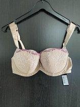 Panache Masquerade Lingerie Delphi BH - balconet bh - sepia rasp, beige met rood - maat E85