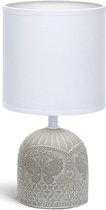 LED Tafellamp - Tafelverlichting - Igna Cruni - E14 Fitting - Rond - Mat Grijs - Keramiek