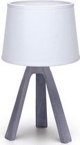 LED Tafellamp - Tafelverlichting - Igna Linmo - E14 Fitting - Rond - Mat Grijs - Kunststof