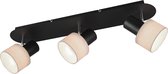 LED Plafondspot - Trinon Waler - GU10 Fitting - 3-lichts - Rechthoek - Mat Zwart - Aluminium