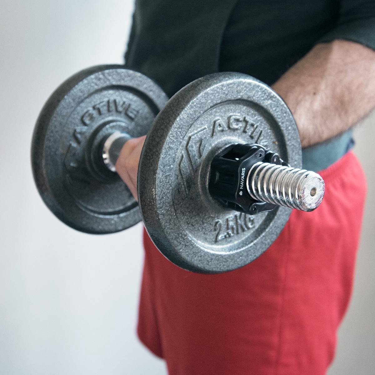 Dumbbellstang - Halterstang met Veerclipsluiting - 30 mm - 35 cm