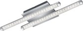 LED Plafondlamp - Plafondverlichting - Trinon Staton - 8W - Warm Wit 3000K - Rechthoek - Mat Chroom - Aluminium