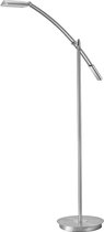 LED Vloerlamp - Trinon Veroni - 12W - Warm Wit 3000K - Dimbaar - Rechthoek - Mat Nikkel - Aluminium