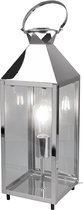 LED Tafellamp - Tafelverlichting - Trinon Fala XL - E27 Fitting - Rechthoek - Mat Chroom - Aluminium