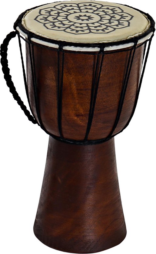 Bloody slecht Kwaadaardig Drum/trommel bruin met mandala print 18 x 30 cm - Bongo muziekinstrumenten  voor kinderen | bol.com