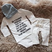 MM Baby pakje cadeau geboorte lockdown corona meisje jongen set met tekst aanstaande zwanger kledingset pasgeboren unisex Bodysuit | Huispakje | Kraamkado | Gift Set babyset  babyg