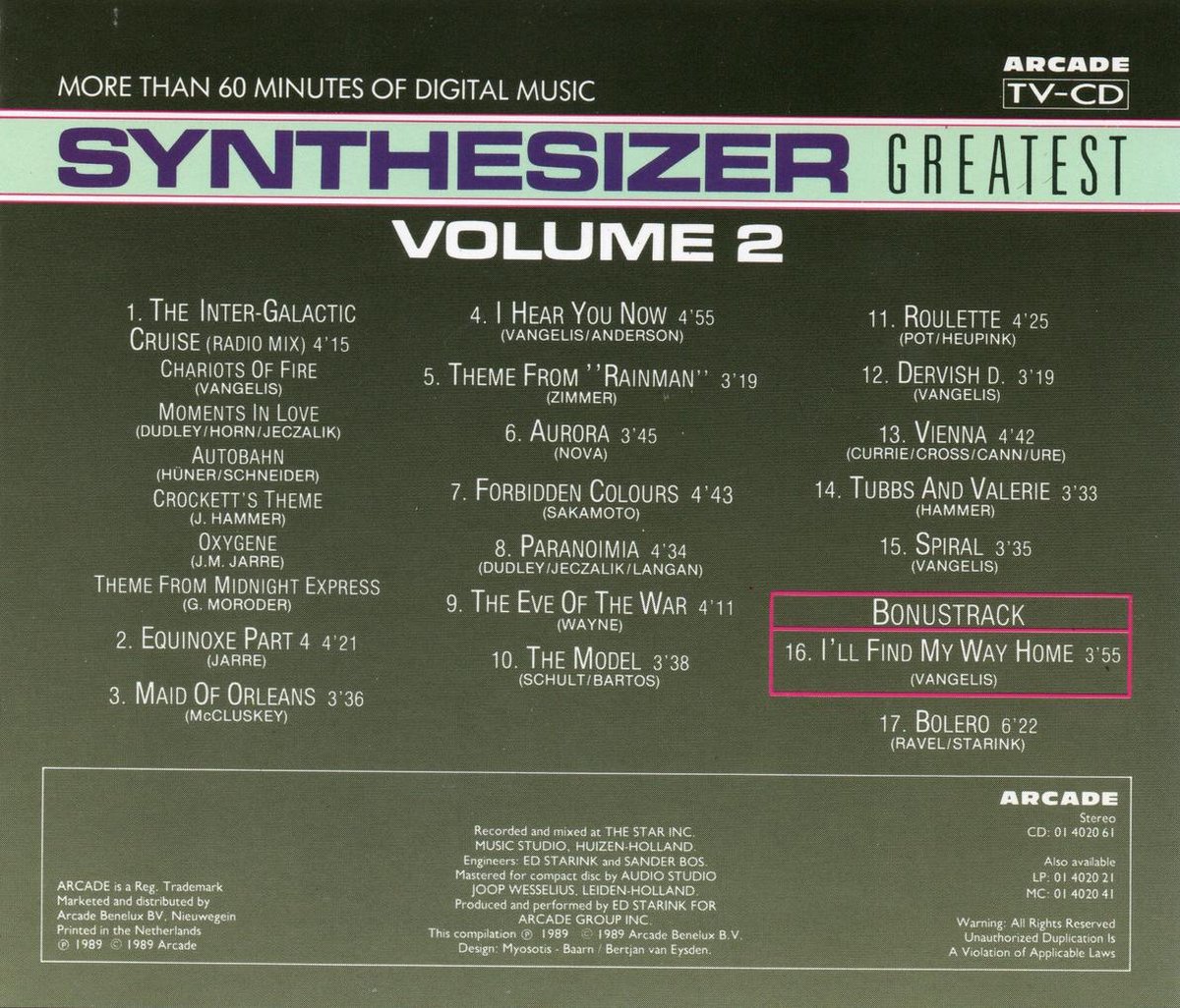 Synthesizer Greatest - Volume 2, Ed Starink, Star Inc. | CD