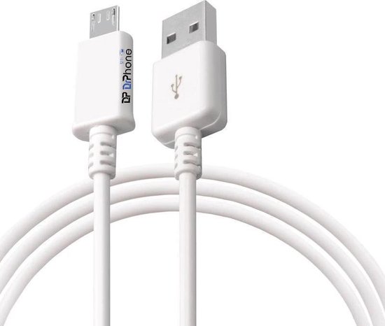 DrPhone DPMU1 - Micro USB kabel - Wit - 2 Meter