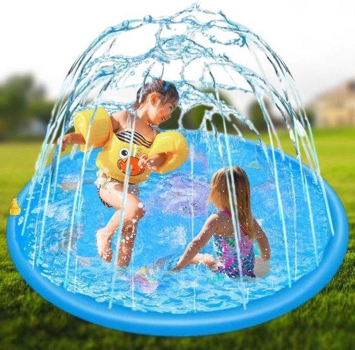 WithGoods® Waterspeelmat Met Zeedieren En Watersproeier - Vrolijke Watermat - Waterspeelgoed Voor Kinderen - Kinderzwembad - Water Speelgoed Buiten - Water Speelmat, Water Sproeier, Watermat Fontein - 170 cm – foto 8