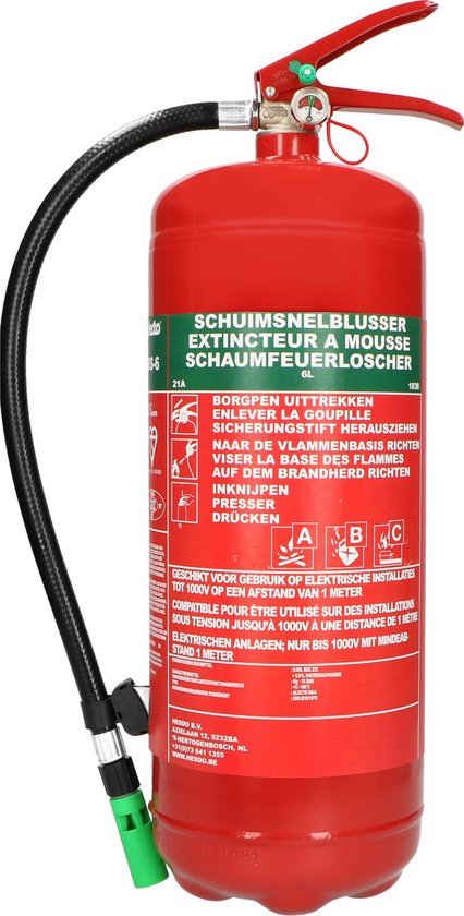 Alecto BS-6 Brandblusser - Schuimblusser 6 liter