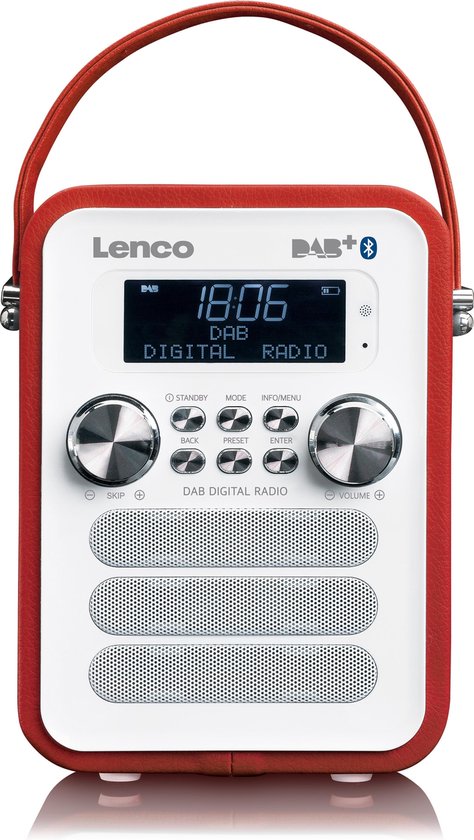 Lenco PDR-050RD - Draagbare DAB Radio met FM, en Bluetooth® - AUX-ingang en... | bol.com