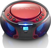 Bol.com Lenco SCD-550RD - Draagbare radio met Bluetooth® en LED verlichting - Rood aanbieding