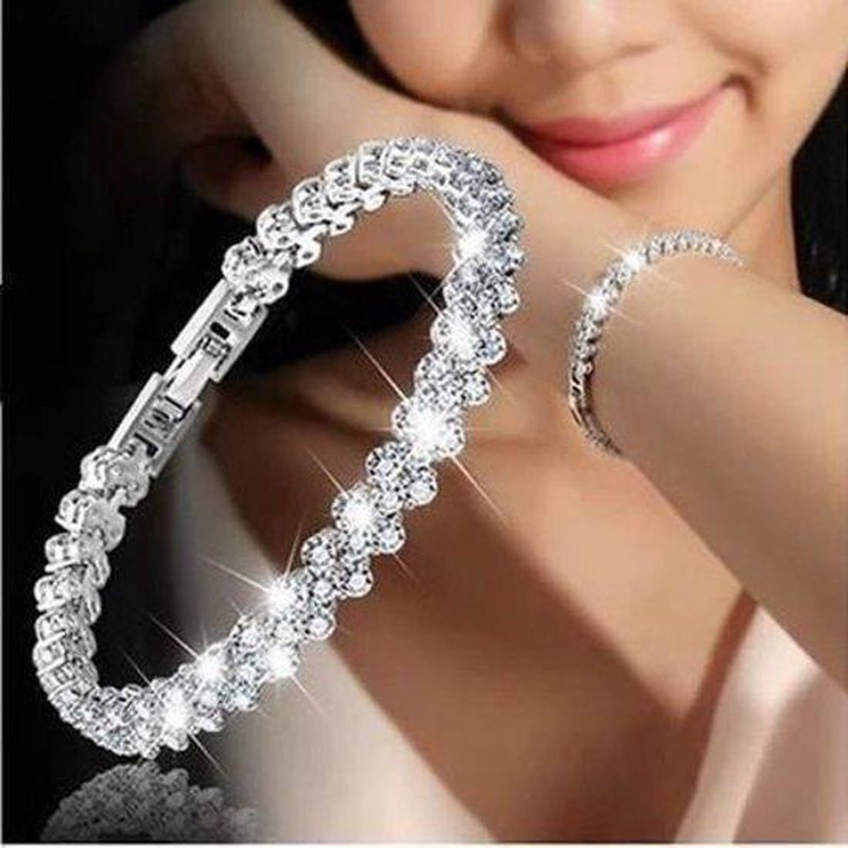 Armband Mode Romeinse Stijl Dames 925 Sterling Silver Crystal