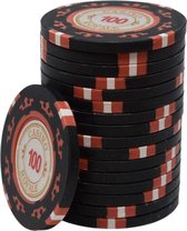 Casino Royale clay chips 100 zwart (25 stuks)