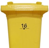 Klikosticker - met uw huisnummer - zwart -  weerbestendig - brievenbussticker - containersticker - 9 cm x 14 cm - vuilnisbaksticker
