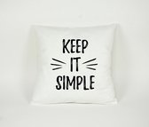 Kussensloop Keep it Simple - Sierkussen - Decoratie - Kinderkamer - 45x45cm - Exclusief Vulling - PillowCity