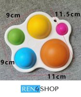 Ren4Shop© Simple Dimple Groot - Fidget Toys - Multi Pop it oranje/geel/blauw/roze/groen - Stress verlagend - Gezien op TikTok!