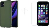 GSMNed - iPhone 11 groen - iPhone 11 siliconen case - hoesje iPhone 11 groen – iPhone 11 hoesjes cover hoes - telefoonhoes iPhone 11 - 1x screenprotector iPhone 11