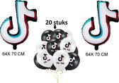 Trueperfect Tik Tok Ballon Set Verjaardag Decoratie TikTok 2x Folieballonnen 20 Latex Ballonnen