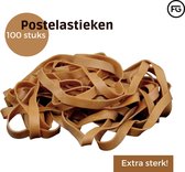 Post Elastieken - Postelastieken - Ca 100 stuks - Post Bundelen - Te gebruiken voor pakketstukken - Bruin - Dik Elastiek