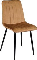 Eetkamerstoel Milaan velvet  - Set van 6 - Bruin - Fluweel - Velvet - Eetkamerstoel - Eetkamerstoelen - Woonkamerstoelen