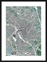 Utrecht - stadskaart | Inclusief strakke moderne lijst | stadsplattegrond | poster van de stad| 40x30cm