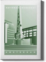 Walljar - Nationaal Monument - Muurdecoratie - Canvas schilderij