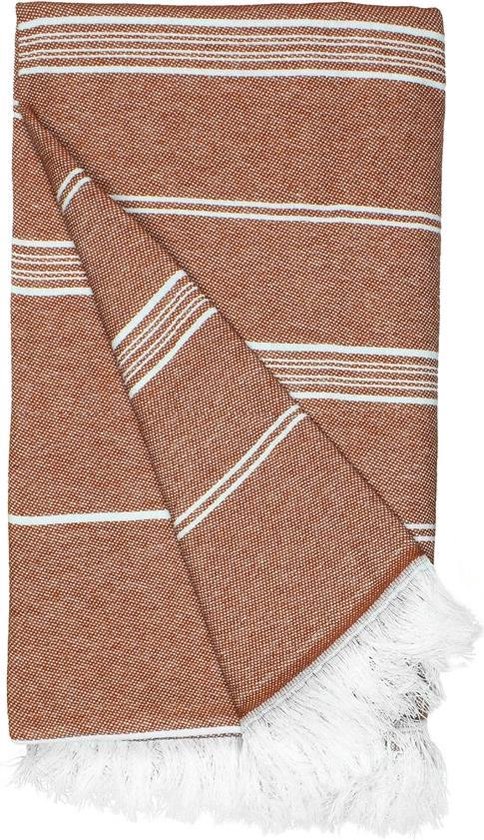 The One Towelling Hamamdoek - Recyclede handdoek - Hoge vochtopname - 60% Katoen & 40% Polyester - 100 x 180 cm - Roest oranje