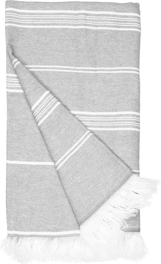 The One Towelling Hamamdoek - Recyclede handdoek - Hoge vochtopname - 60% Katoen & 40% Polyester - 100 x 180 cm - Asgrijs