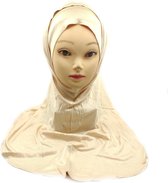 Beige hoofddoek, Mooie hijab 2 stuks (onderkapje hijab)