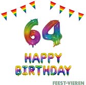 64 jaar Verjaardag Versiering Pakket Regenboog