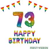 73 jaar Verjaardag Versiering Pakket Regenboog