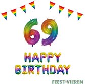 69 jaar Verjaardag Versiering Pakket Regenboog