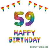 59 jaar Verjaardag Versiering Pakket Regenboog
