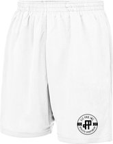 FitProWear Heren Korte broek / sportbroek - Wit - Maat XXL/2XL - Sportbroek - Korte sportbroek - Sportshort - Cool Short - Trainingsbroek - Broek Polyester - Sweatshort - Witte bro