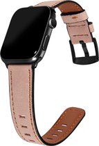 Geschikt voor Apple Watch bandje 38 / 40 / 41 mm - Series 1 2 3 4 5 6 7 SE - Smartwatch iWatch horloge band - 38mm 40mm 41mm - Fungus - PU Leer - Roze - Fashion