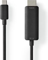 USB-Adapter | USB 3.2 Gen 1 | USB-C™ Male | HDMI™ Connector | 1.00 m | Rond | Vernikkeld | PVC | Zwart | Polybag
