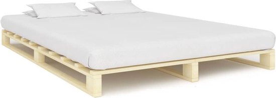 vidaXL Bedframe pallet massief grenenhout 140x200 cm