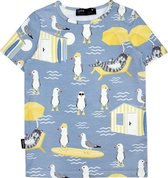 HEBE - t-shirt - zomerse dierenprint - blauw - Maat 86/92