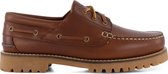 Travelin' Plymouth Heren - Leren Moccasins met veter - Boot schoen - Bruin Leer - Maat 48