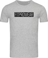 FitProWear Heren Slim-Fit T-Shirt Block - Grijs - Maat XL - Casual T-Shirt - Sportshirt - Slim Fit Casual Shirt - Strak shirt - Slim-Fit T-Shirt - Grijs Shirt