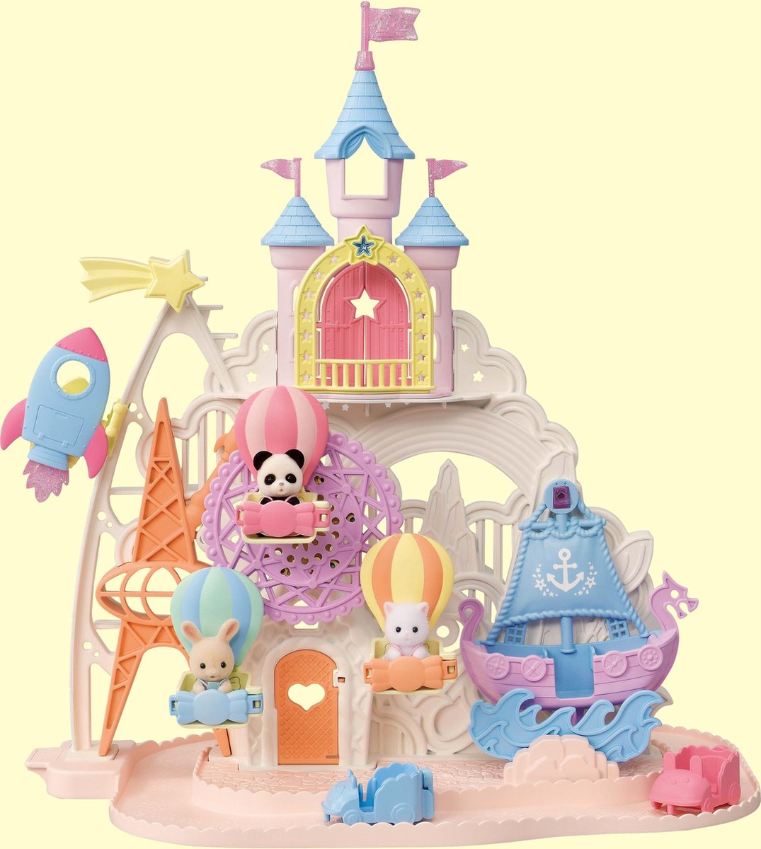Sylvanian Families 5537 baby pretpark- schommelschip- raket- reuzenrad- kasteel- 3 babyfiguren — afbeelding 2