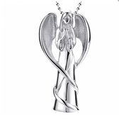 Urn-ketting-engel-Zilverkleur- As hanger-Crematie- Charme Bijoux
