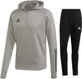 Adidas TK Hooded Trainingspak Heren - Adidas Trainingspak met Capuchon - Trainingspak Grijs - Maat M